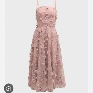 NWT. Dress the Population Black Label dress. 3D floral sequin applique. Size L